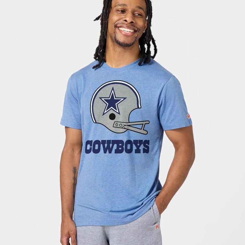 Homage Dallas Cowboys NFL‎ Graphic T-Shirt Mens Medium Blue Heathered NWOT